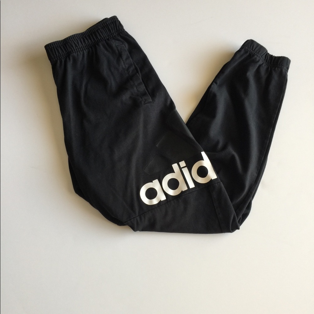 Men’s Adidas Joggers Sz M Black Elastic Cuff